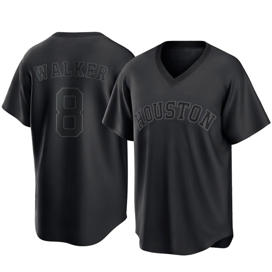 Men's Christian Walker Houston Astros Replica Black Pitch Fashion Jersey