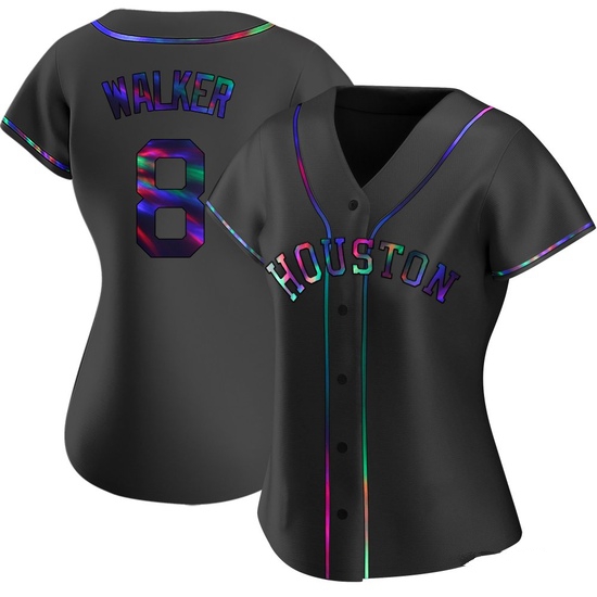 Women's Christian Walker Houston Astros Replica Black Holographic Alternate Jersey
