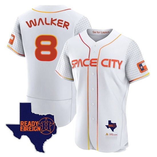 Men's Christian Walker Houston Astros Authentic White 2023 Space City Ready 2 Reign Flex Base Jersey
