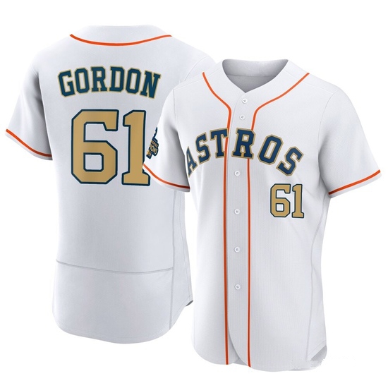 Men's Colton Gordon Houston Astros Authentic Gold White 2023 Collection Jersey
