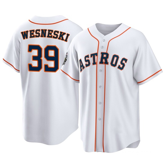 Youth Hayden Wesneski Houston Astros Replica White 2022 World Series Home Jersey