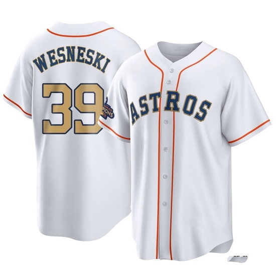 Men's Hayden Wesneski Houston Astros Replica Gold White 2023 Collection Jersey