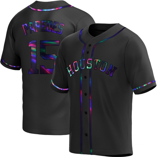 Youth Isaac Paredes Houston Astros Replica Black Holographic Alternate Jersey
