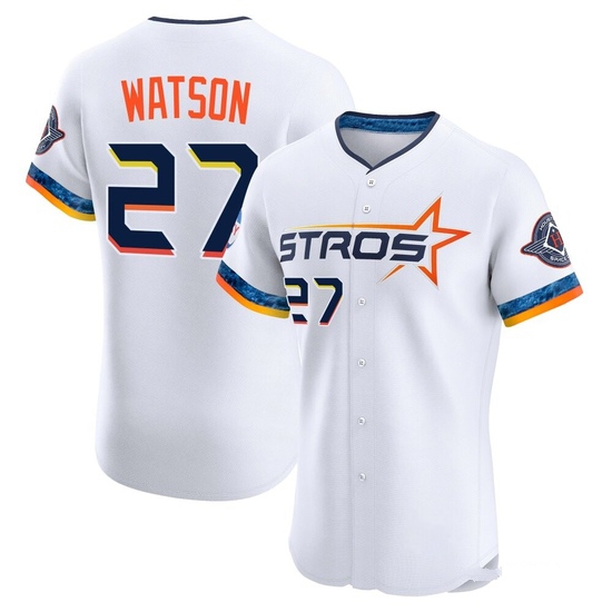 Men's Bob Watson Houston Astros Elite White 2025 City Connect Jersey