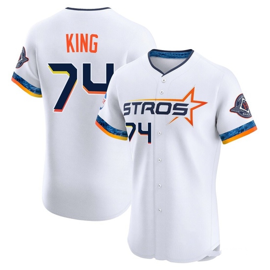 Men's Bryan King Houston Astros Elite White 2025 City Connect Jersey
