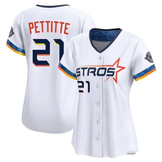 Women's Andy Pettitte Houston Astros Limited White 2025 City Connect Jersey