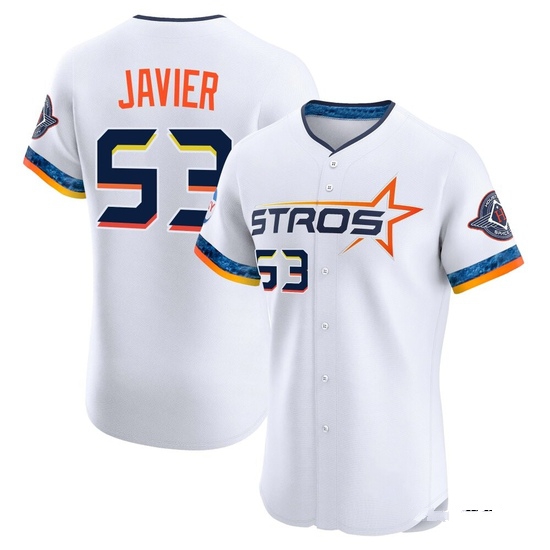 Men's Cristian Javier Houston Astros Elite White 2025 City Connect Jersey