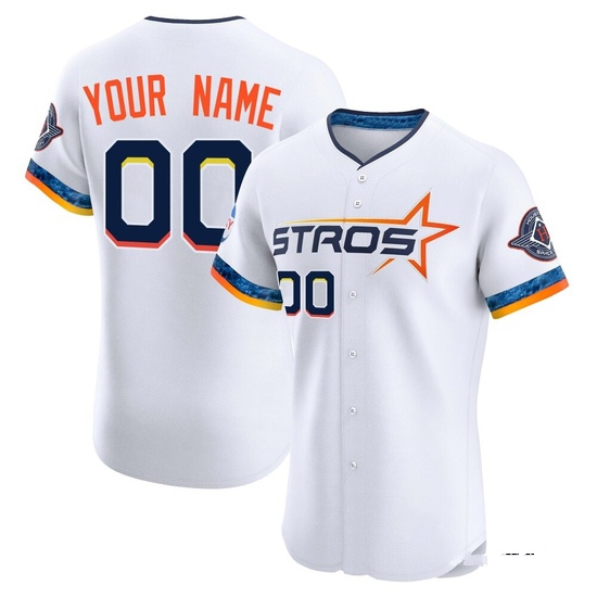 Men's Custom Houston Astros Elite White 2025 City Connect Jersey