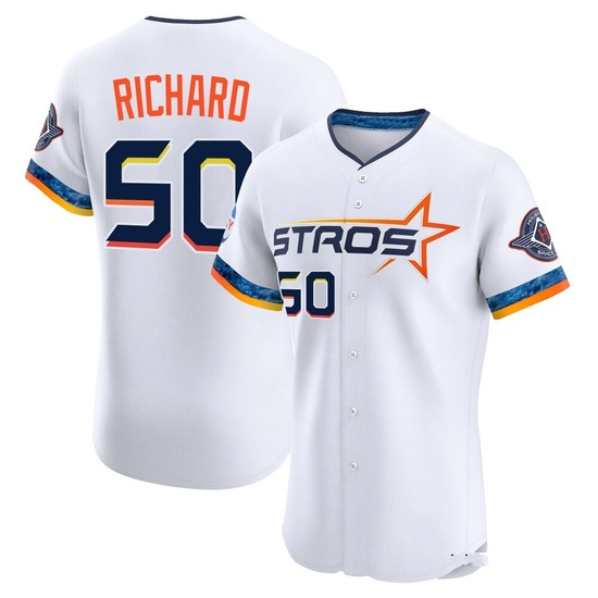 Men's J.R. Richard Houston Astros Elite White 2025 City Connect Jersey
