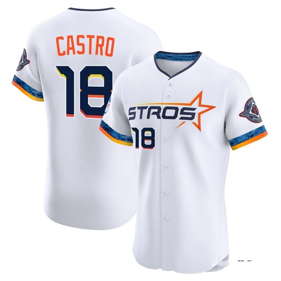 Men's Jason Castro Houston Astros Elite White 2025 City Connect Jersey