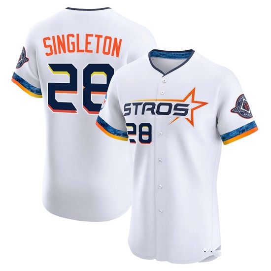 Men's Jon Singleton Houston Astros Elite White 2025 City Connect Jersey