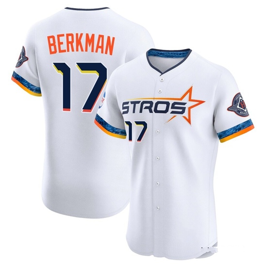 Men's Lance Berkman Houston Astros Elite White 2025 City Connect Jersey