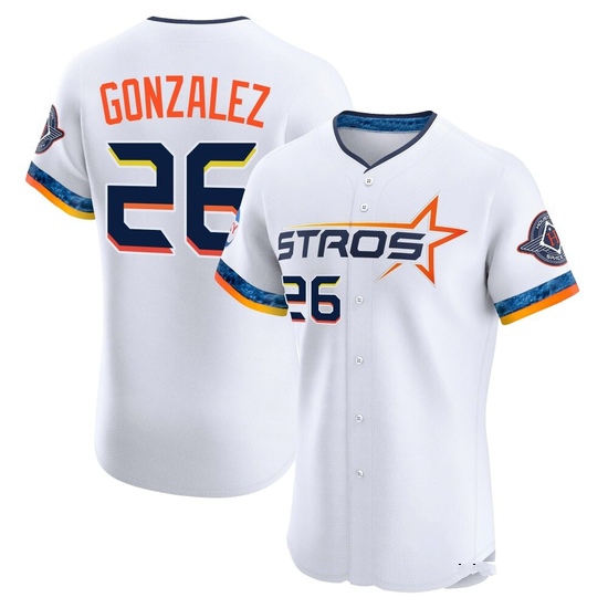 Men's Luis Gonzalez Houston Astros Elite White 2025 City Connect Jersey