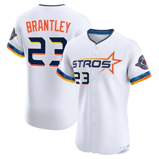 Men's Michael Brantley Houston Astros Elite White 2025 City Connect Jersey