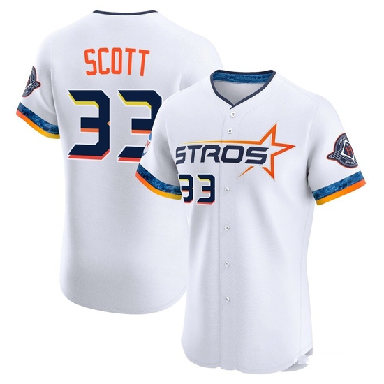 Men's Mike Scott Houston Astros Elite White 2025 City Connect Jersey