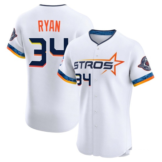 Men's Nolan Ryan Houston Astros Elite White 2025 City Connect Jersey