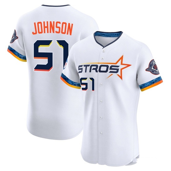 Men's Randy Johnson Houston Astros Elite White 2025 City Connect Jersey