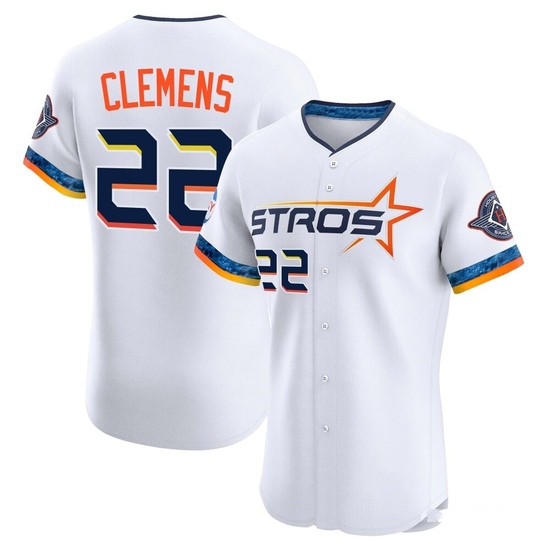 Men's Roger Clemens Houston Astros Elite White 2025 City Connect Jersey