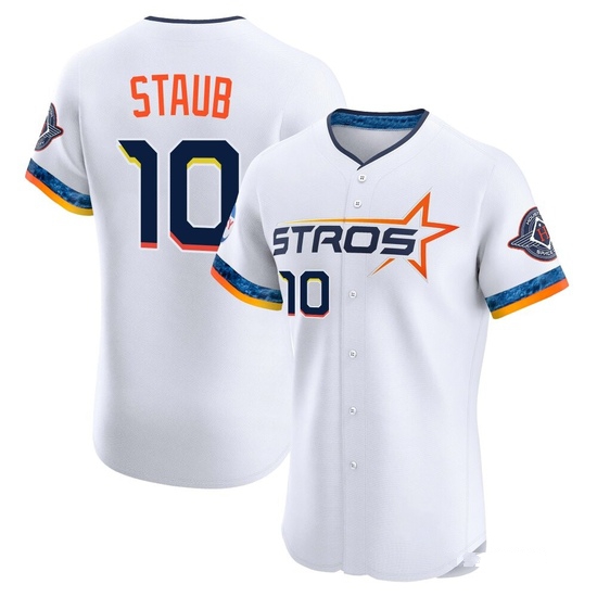 Men's Rusty Staub Houston Astros Elite White 2025 City Connect Jersey