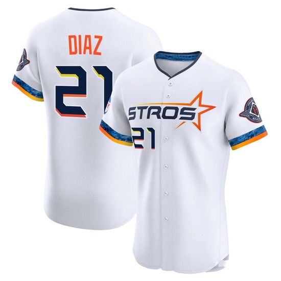 Men's Yainer Diaz Houston Astros Elite White 2025 City Connect Jersey