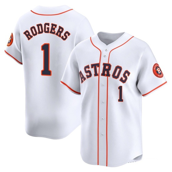 Men's Brendan Rodgers Houston Astros Limited White Home Jersey