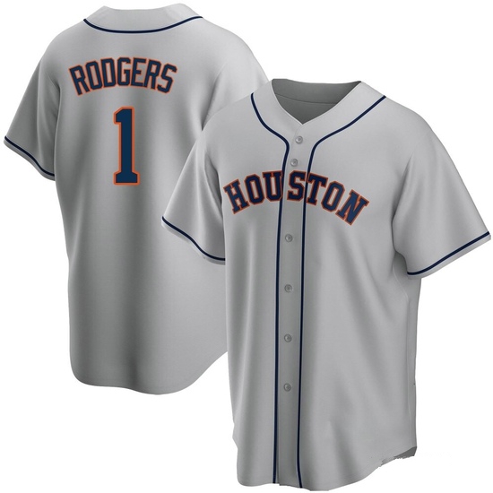 Men's Brendan Rodgers Houston Astros Replica Gray Road Jersey