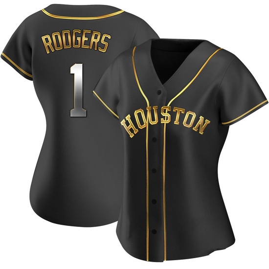 Women's Brendan Rodgers Houston Astros Replica Black Golden Alternate Jersey
