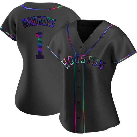 Women's Brendan Rodgers Houston Astros Replica Black Holographic Alternate Jersey