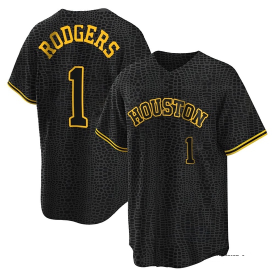 Youth Brendan Rodgers Houston Astros Replica Black Snake Skin City Jersey