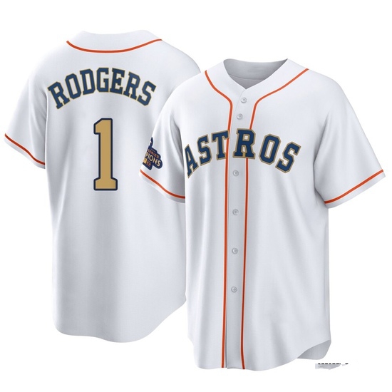 Youth Brendan Rodgers Houston Astros Replica Gold White 2023 Collection Jersey