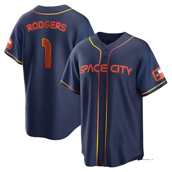 Youth Brendan Rodgers Houston Astros Replica Navy 2022 City Connect Jersey