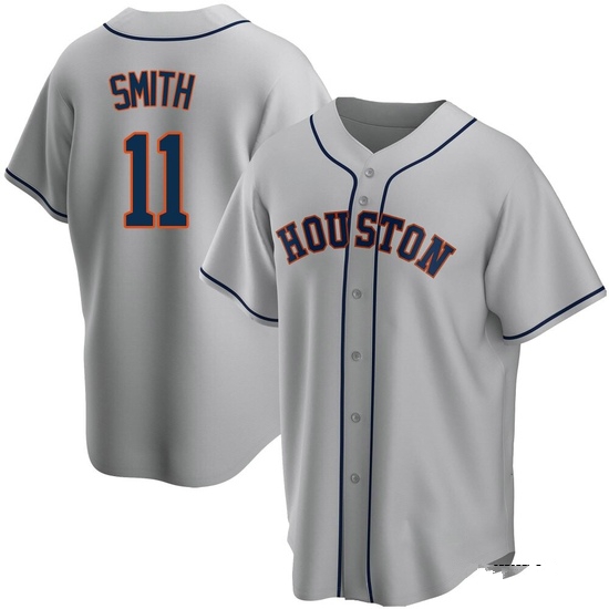 Youth Cam Smith Houston Astros Replica Gray Road Jersey