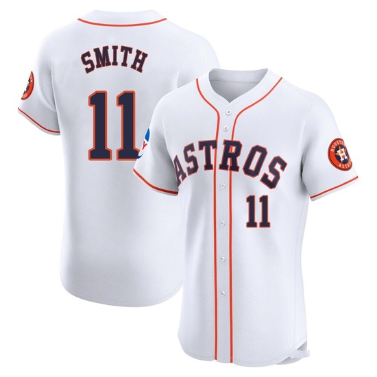Men's Cam Smith Houston Astros Elite White Home Patch Jersey