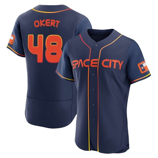 Men's Steven Okert Houston Astros Authentic Navy 2022 City Connect Jersey