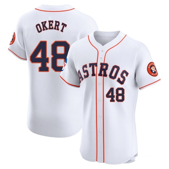 Men's Steven Okert Houston Astros Elite White Home Patch Jersey