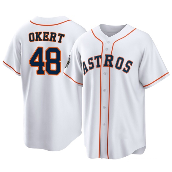 Men's Steven Okert Houston Astros Replica White 2022 World Series Home Jersey
