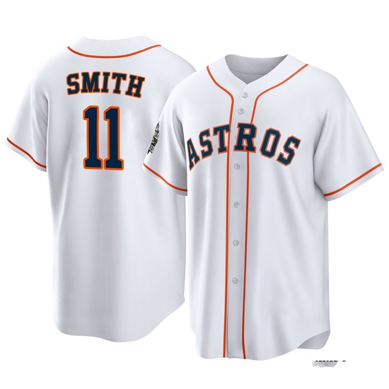Youth Cam Smith Houston Astros Replica White 2022 World Series Home Jersey