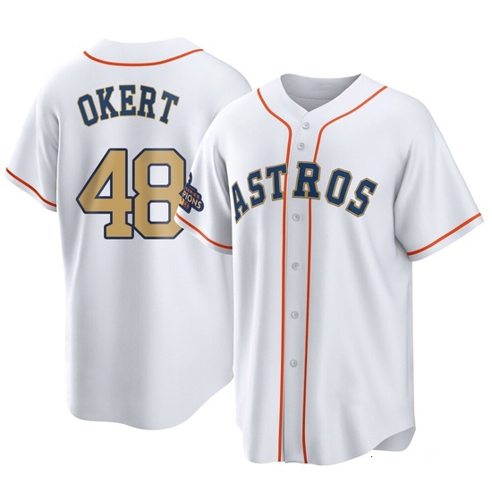 Youth Steven Okert Houston Astros Replica Gold White 2023 Collection Jersey
