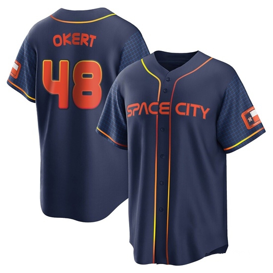 Youth Steven Okert Houston Astros Replica Navy 2022 City Connect Jersey