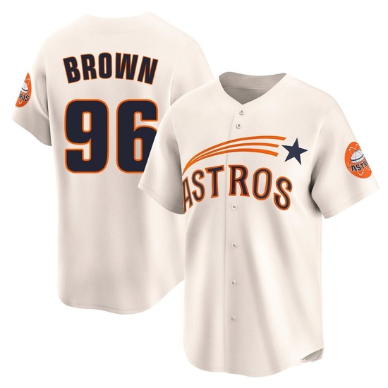 Men's Aaron Brown Houston Astros Limited Brown Cream Throwback Cooperstown Collection Jersey