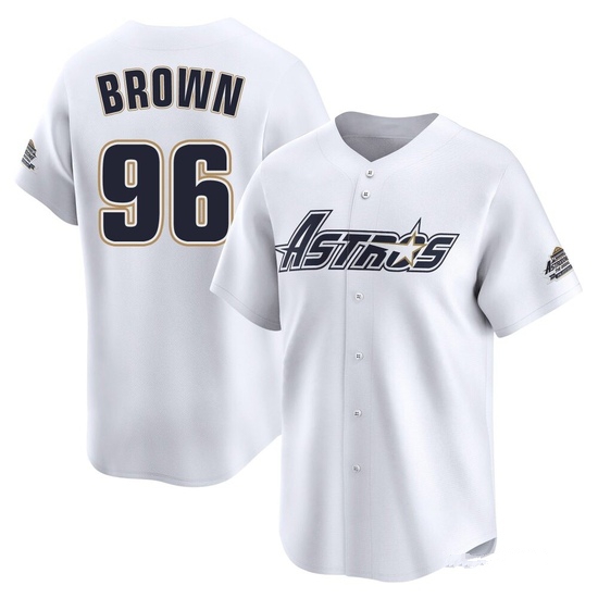 Men's Aaron Brown Houston Astros Limited White Throwback Cooperstown Collection Jersey