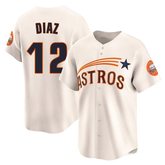 Men's Aledmys Diaz Houston Astros Limited Cream Throwback Cooperstown Collection Jersey