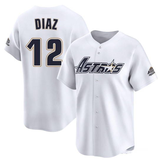Men's Aledmys Diaz Houston Astros Limited White Throwback Cooperstown Collection Jersey