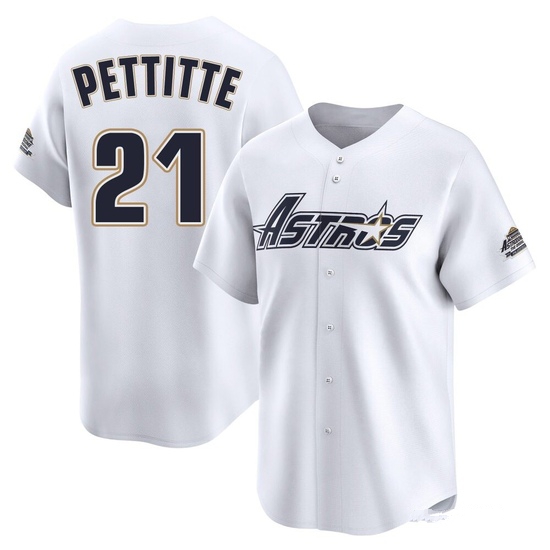 Men's Andy Pettitte Houston Astros Limited White Throwback Cooperstown Collection Jersey