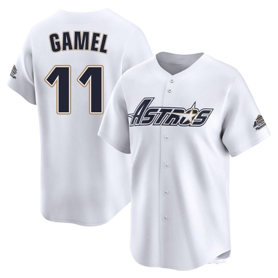 Men's Ben Gamel Houston Astros Limited White Throwback Cooperstown Collection Jersey