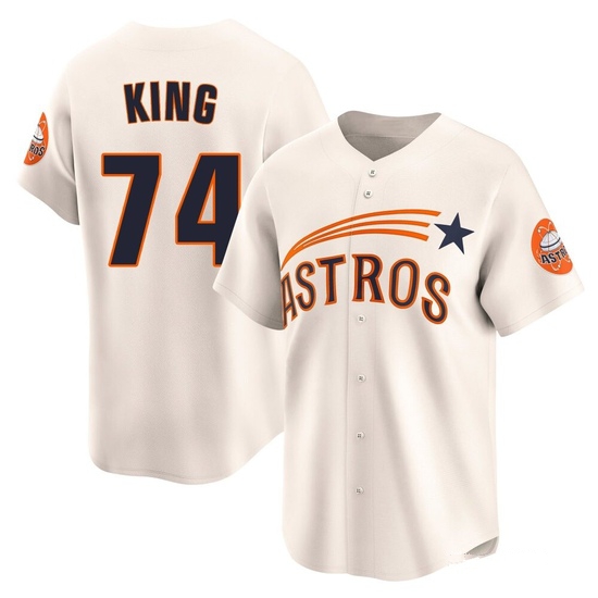 Men's Bryan King Houston Astros Limited Cream Throwback Cooperstown Collection Jersey