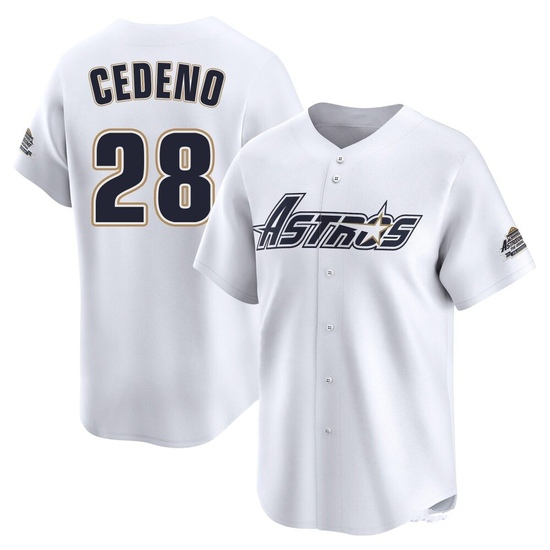 Men's Cesar Cedeno Houston Astros Limited White Throwback Cooperstown Collection Jersey