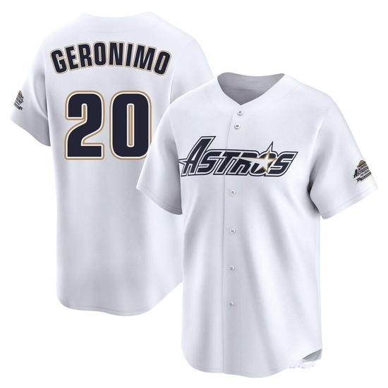 Men's Cesar Geronimo Houston Astros Limited White Throwback Cooperstown Collection Jersey