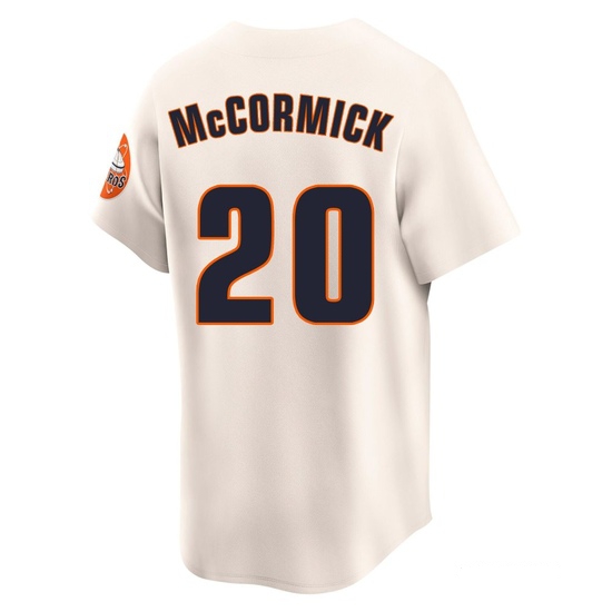 Men's Chas McCormick Houston Astros Limited Cream Throwback Cooperstown Collection Jersey - Image 3