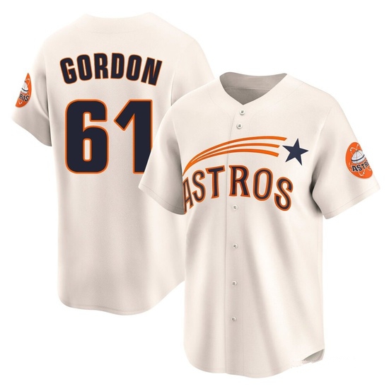 Men's Colton Gordon Houston Astros Limited Cream Throwback Cooperstown Collection Jersey